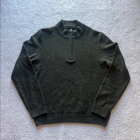 Joseph Abboud Forest Green Half-Zip Sweater - Picture 1 of 9